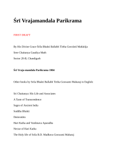 Śrī Vrajamandala Parikrama: 1984 Pilgrimage Guide by Śrīla Bhakti Ballabh Tīrtha Goswami