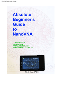 Absolute Beginner's Guide to NanoVNA: Configuration, Calibration, Firmware, Measurements