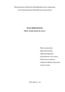 Вода-основа жизни на земле