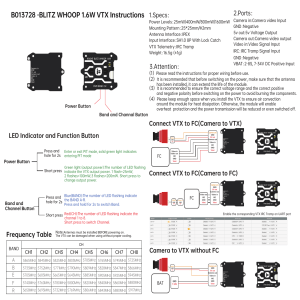 BLITZ WHOOP 1.6W VTX Manual