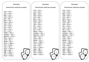 Chemical Properties of Oxides Trainer