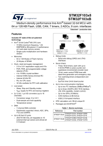 STM32F103x8/xB Datasheet: 32-bit MCU with USB, CAN, Timers, ADCs