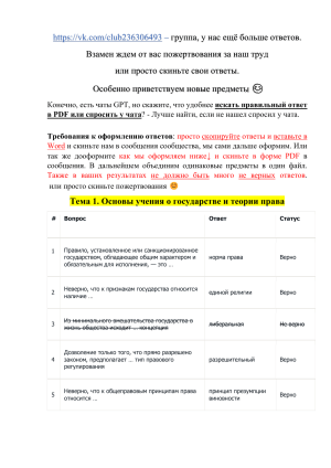 МосАП / Правоведение / тесты / ответы