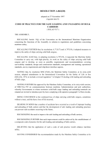 IMO Code of Practice for Safe Bulk Carrier Loading/Unloading
