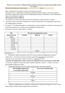 Определение всхожести семян культурных растений и посев их в грунт