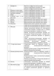 Артериальное кровоснабжение анатомических структур