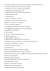 Математические темы: Геометрия, Алгебра, Тригонометрия, Производная