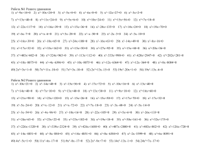 Math Workbook: Quadratic Equations