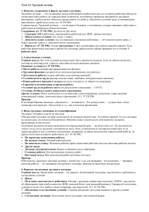Трудовой договор: понятие, условия, виды