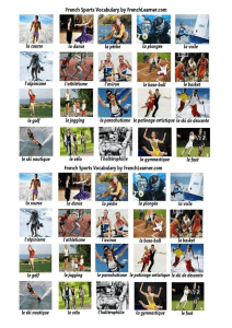 French Sports Vocabulary Chart