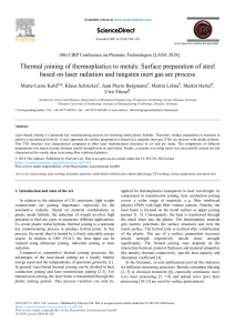 Thermal Joining of Thermoplastics to Metals: Surface Preparation Methods