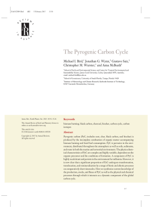 The Pyrogenic Carbon Cycle: A Review of Production, Stocks, and Fluxes