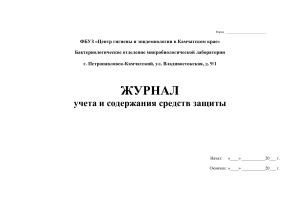 Журнал учета и содержания средств защиты