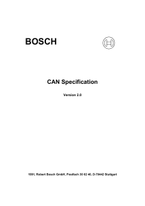 Bosch CAN Specification 2.0 Technical Standard
