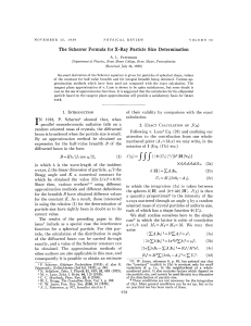 Scherrer Formula for X-Ray Particle Size Determination