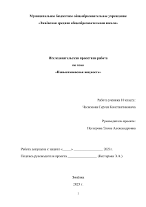 Исследовательская работа по неньютоновским жидкостям