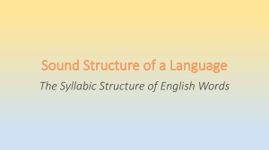 Syllabic Structure of English Words