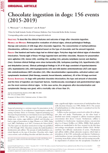 Chocolate Ingestion in Dogs: 156 Cases (2015-2019)