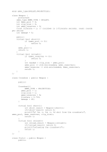 C++ Weapon Class Hierarchy Example
