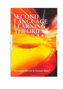 Second Language Learning Theories Textbook