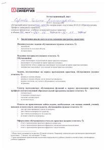 Synergy University Attestation Sheet for Civil Law Practice