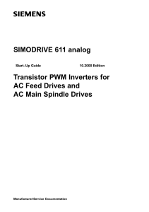 Siemens SIMODRIVE 611 Analog Start-Up Guide 10.2000 Edition