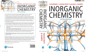 Inorganic Chemistry 5th Edition Textbook by Housecroft & Sharpe
