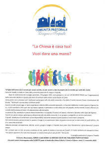 La Chiesa &egrave; casa tua! &ndash; Pastoral Community Call to Action