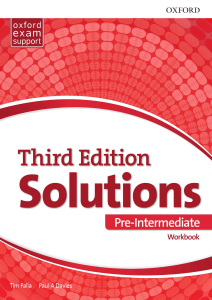 Oxford Solutions Pre-Intermediate Workbook 3rd Ed