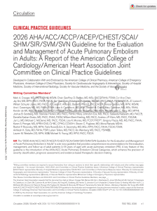 2026 AHA/ACC Guideline for Acute Pulmonary Embolism