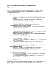 Анализ обратной связи по программе 'Проводы Стрелы'