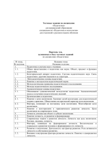 Тестовые задания по Педагогике