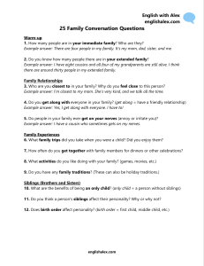 25 Family Conversation Questions for English Practice