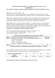 Итоговая контрольная работа по обществознанию 7 класс