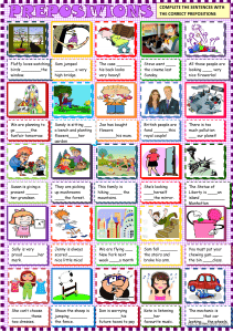 Prepositions Worksheet: Complete Sentences with Correct Prepositions