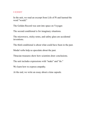 8 UNIT: English Language &amp; Literature Topics