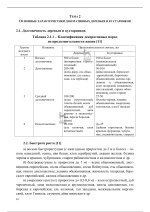 Основные характеристики декоративных деревьев и кустарников