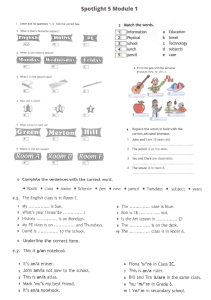 Spotlight 5 Module 1 English Exercises
