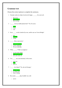 English Grammar & Vocabulary Test with Answers - Beginner ESL